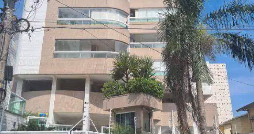 Apartamento no lado praia com 3 dormitórios sendo 1 suíte à venda, 104 m² por r$ 700.000 -  guilhermina - praia grande/sp