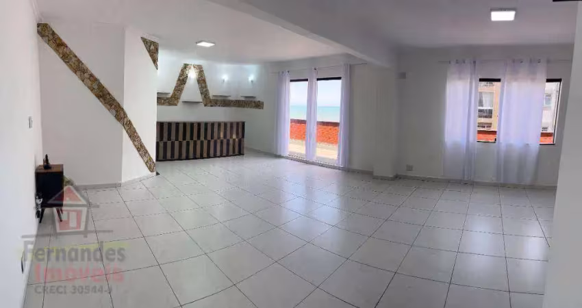 Cobertura frente mar com 5 dormitórios sendo 3 suítesà venda, 300 m² por r$ 970.000 - ocian - praia grande/sp