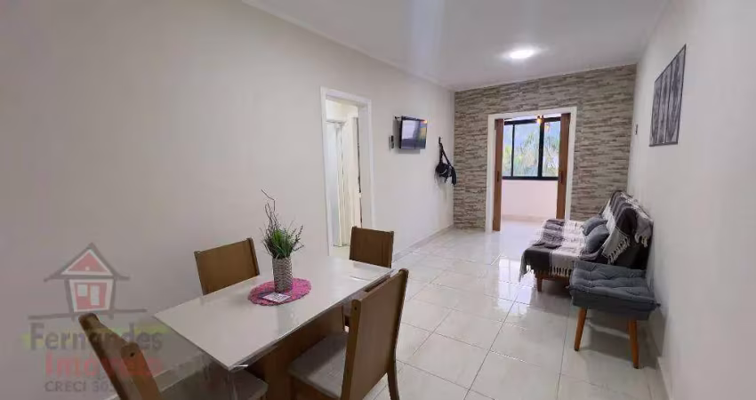 Apartamento mobiliado no lado praia com 1 dormitório para alugar, 50 m² por r$ 2.000/mês - vila caiçara - praia grande/sp
