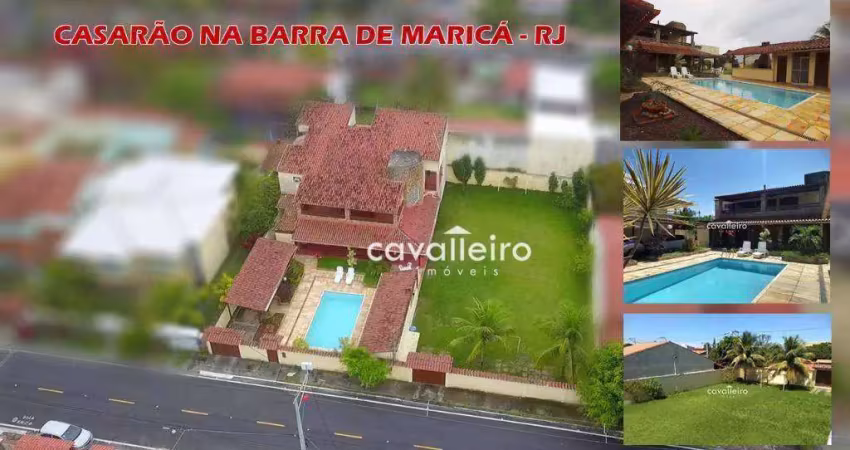Casarão na praia da barra de maricá - 6 quartos (5 suítes), piscina, campo de futebol, sauna, ótima para moradia ou pousada