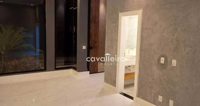 Casa Linear em Condomínio Fechado, com 3 suítes, área gourmet, piscina e sauna, com 200 m², á venda por R$ 1.095.000, Inoã - Maricá/RJ