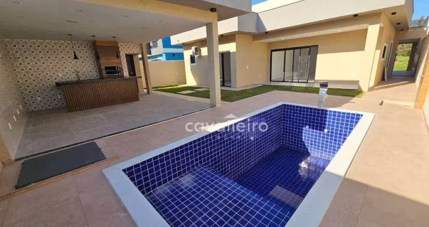 Casa cond. landscape com 3 suítes, piscina e área gourmet à venda, 201 m² por r$ 1.150.000 - centro - maricá/rj