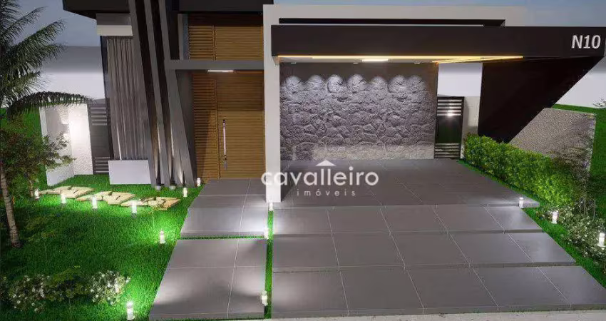 Casa moderna no condomínio alphaville 1, 3 suítes, com 162 m², à venda por r$ 1.200.000 , maricá- rj