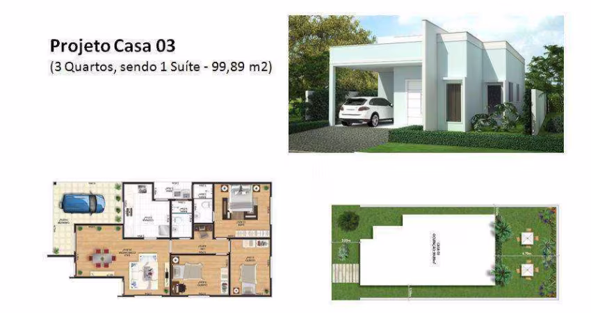 Casa com 03 quartos sendo 01 suíte no Condomínio Royal Garden -Maricá