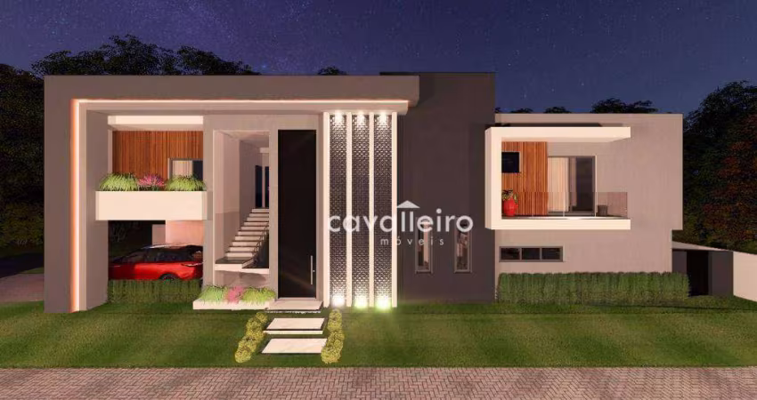 Casa Incrível , com 6 dormitórios, Suíte Master, Área Gourmet, Piscina, à venda, 336 m² por R$ 2.600.000 - Condomínio Solaris- Maricá/RJ