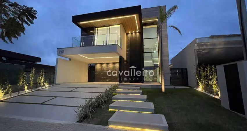 R$2.100.000 – casa de luxo no alphaville maricá com 4 quartos, piscina e área gourmet completa!
