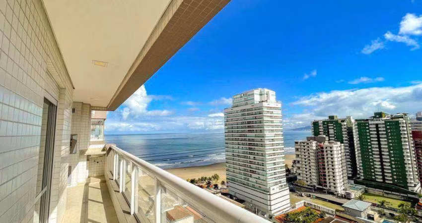 Apartamento Vista Mar com 3 dormitórios à venda, 109 m² por R$ 1.095.000 - Canto do Forte - Praia Grande/SP