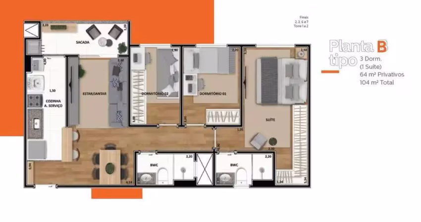 Apartamento à venda em maringá, zona 08, com 3 quartos, com 64.02 m², up residence - yticon