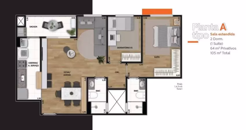 Apartamento à venda em maringá, zona 08, com 3 quartos, com 64.02 m², up residence - yticon