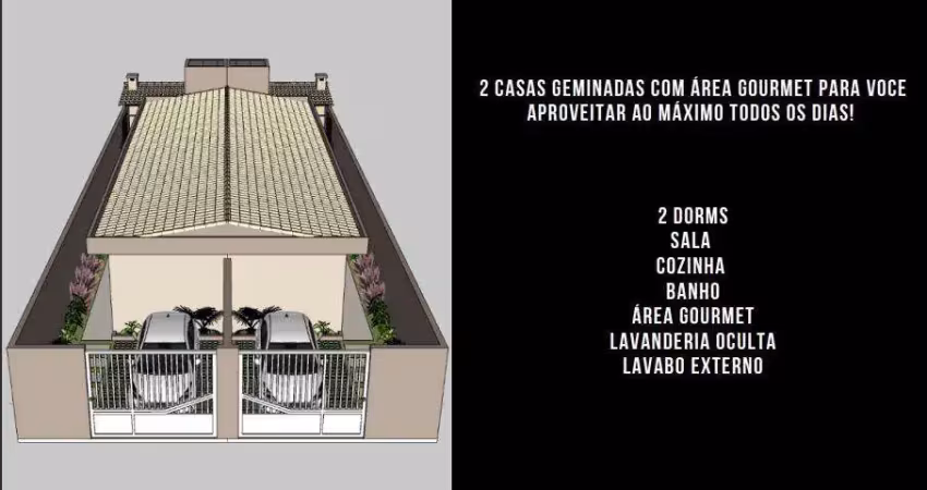 Casa para Venda em Itanhaém, Jardim Corumbá, 2 dormitórios, 1 banheiro, 2 vagas
