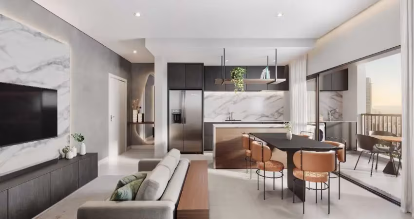 Apartamento com  3 quartos, suíte e sacada e churrasqueira no novo mundo