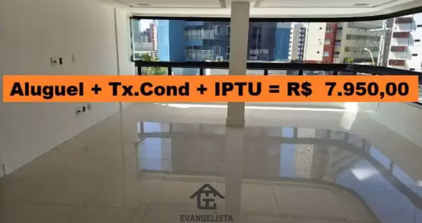 Apartamento para locação em salvador/ba, costa azul, vista mar, 3 suítes, 2 vagas