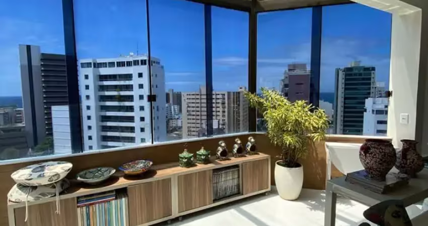 Cobertura à venda salvador/ba, pituba, 337m², 4 suítes, vista mar espetacular, 3 vagas