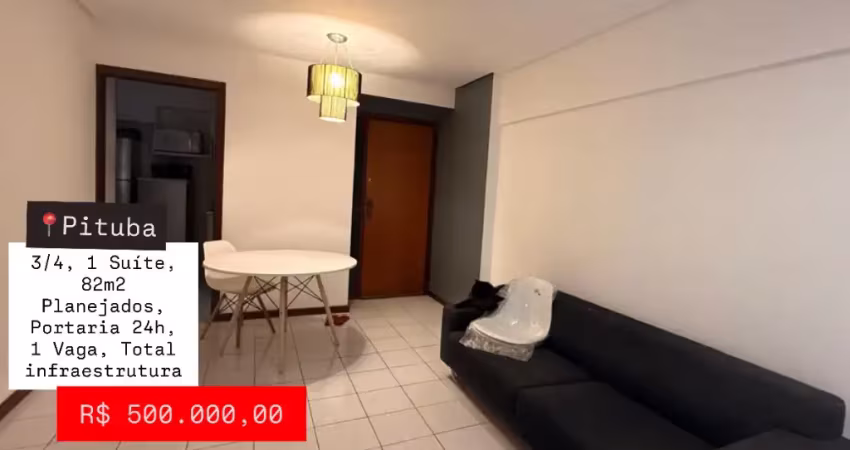 Excelente oportunidade de 3/4 na pituba, com total infraestrutura e portaria 24h