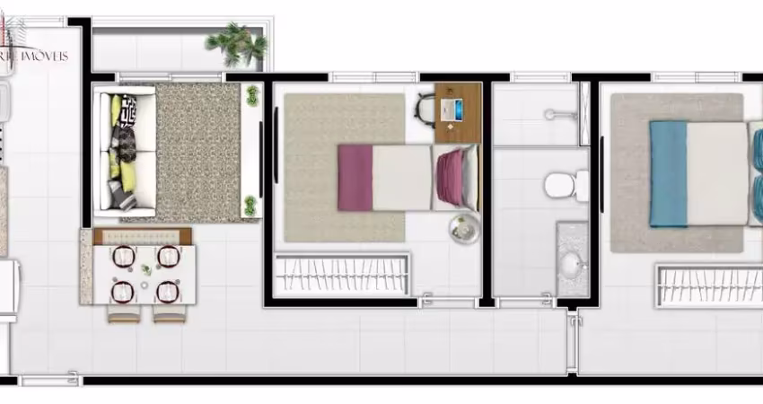 Apartamento à venda em indaiatuba-sp: 2 quartos, 1 suíte, 2 vagas - villa helvetia, 51,32 m² de puro conforto!