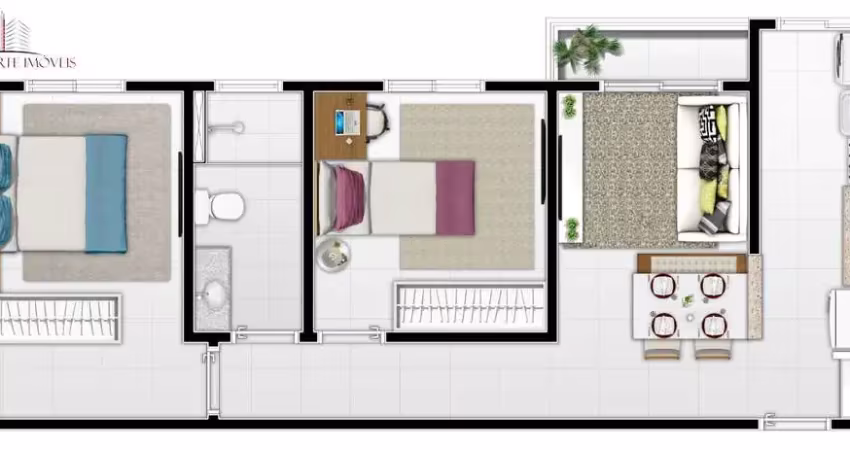 Apartamento à venda em indaiatuba-sp, jardim casablanca: 2 quartos, 1 banheiro, 2 vagas, 51,32m² de área. venha conferir!