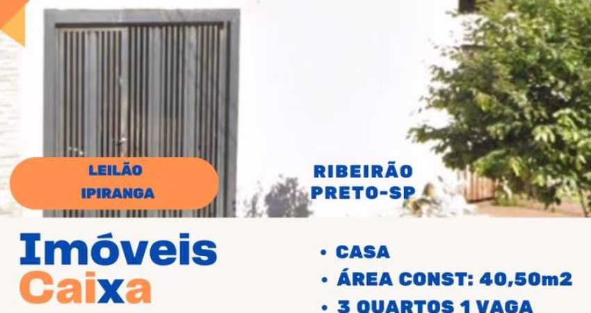Casa para Venda em Ribeirão Preto, Ipiranga, 3 dormitórios, 1 banheiro, 1 vaga