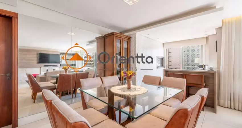 Apartamento mobiliado de alto padrão, com 136.42m², 3 dormitórios e 2 vagas.