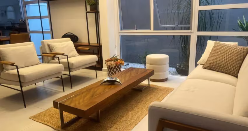 Maravilhoso sobrado mobiliado  no condomínio toscana na vila oliveira para venda com 242 m² 3 suítes e gourmet