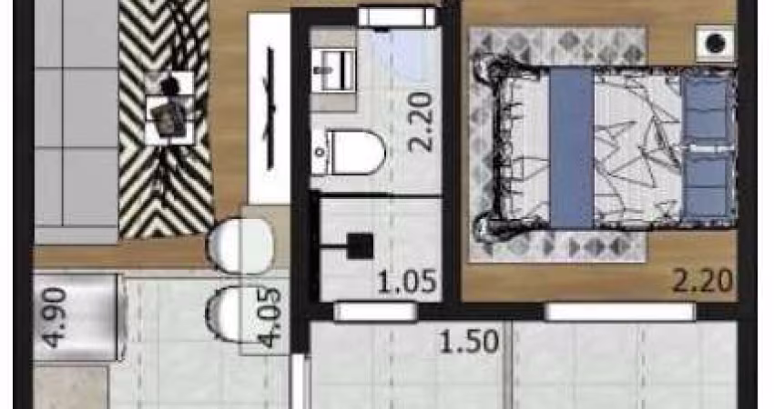 Aconchegante apartamento tipo para venda com 1 quarto, 26m²