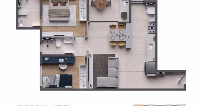 Apartamento para venda em Taquaral de 63.22m² com 2 Quartos, 1 Suite e 1 Garagem