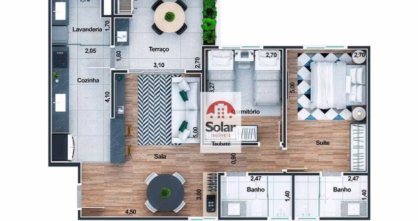 Apartamento para venda em Vila Jaboticabeira de 76.00m² com 2 Quartos, 1 Suite e 2 Garagens
