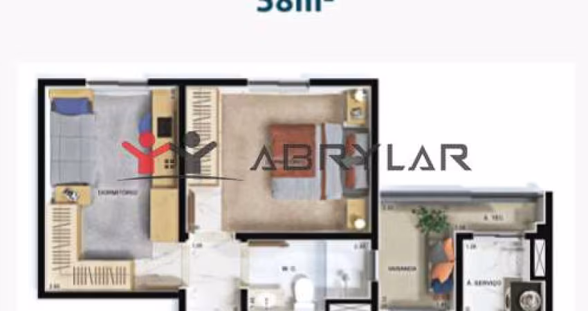 Apartamento para venda em Jardim Do Lago de 58.00m² com 2 Quartos e 2 Garagens