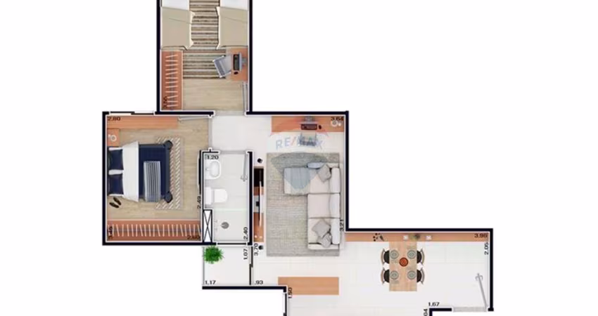 Apartamento para alugar em Santa Terezinha (Jordanésia) de 53.00m² com 2 Quartos e 1 Garagem