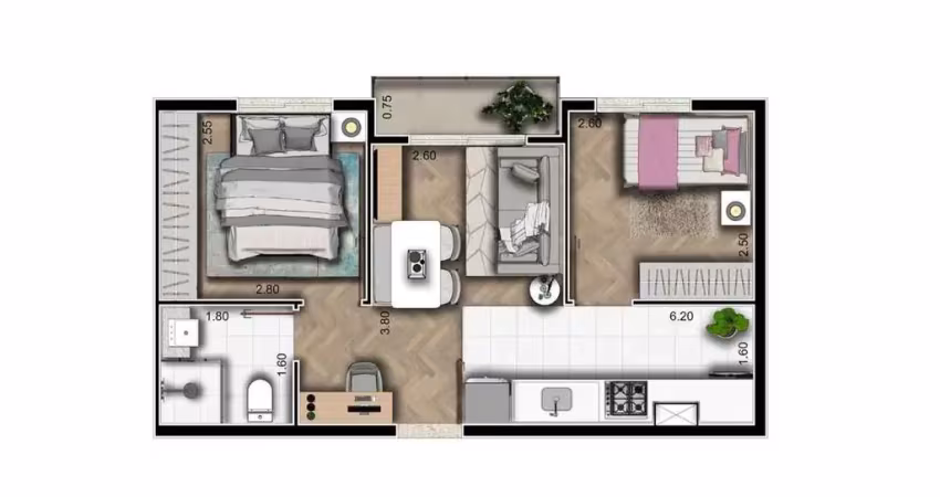 Apartamento para venda em vila clarice de 40.00m² com 2 quartos