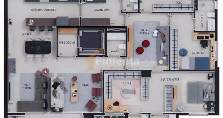 Apartamento para venda em jardim ilhas do sul de 227.00m² com 3 quartos, 3 suites e 3 garagens