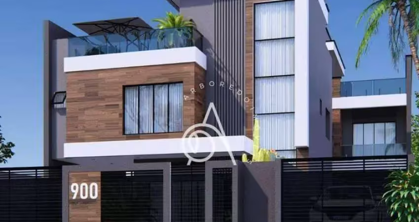 Sobrado para venda em xaxim de 126.00m² com 3 quartos, 1 suite e 2 garagens