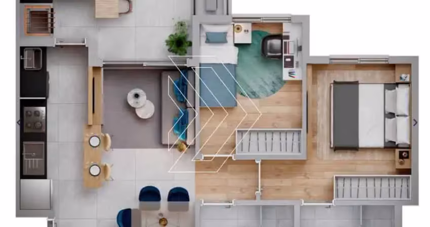 Apartamento para venda em centro (lácio) de 55.00m² com 2 quartos, 2 suites e 1 garagem
