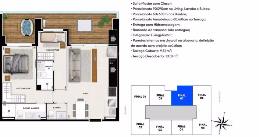 Apartamento Hub Compact Life 77m²