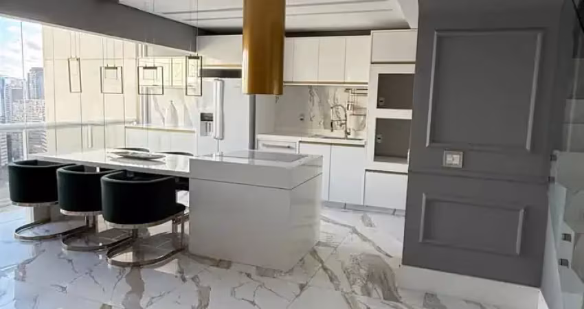 Cobertura triplex 18 do forte. 3 dorms 2 vagas. 170m2 mobiliado