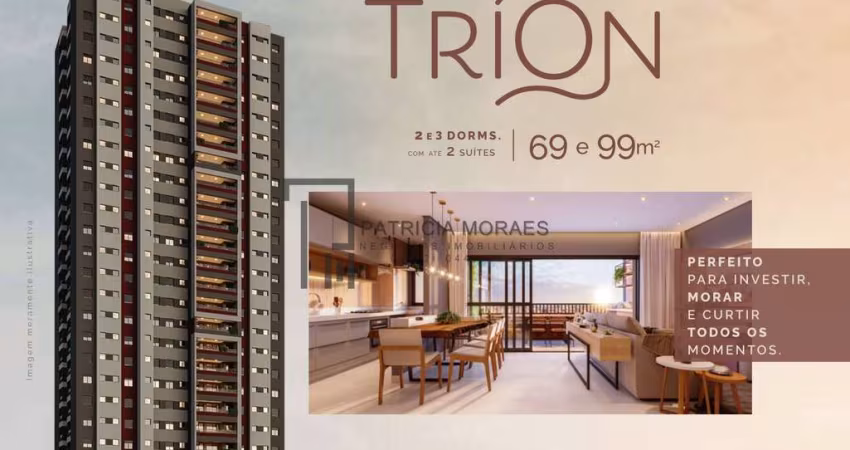 Tríon Jardim Paulistano para morar ou investir: planta 99,92m² até 2 suítes
