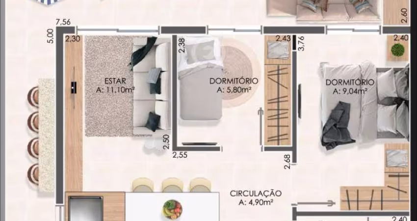 Apartamento à venda em Novo Hamburgo, Rincão, com 2 quartos, com 64 m², View Place Refúgio Urbano