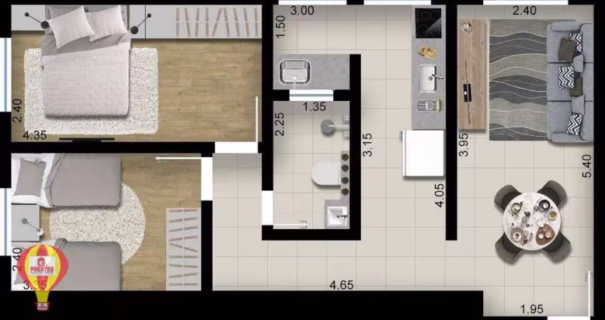 Apartamento com 2 quartos à venda na Rua Romilda Peragallo Acquaviva, Jardim Wanel Ville V, Sorocaba