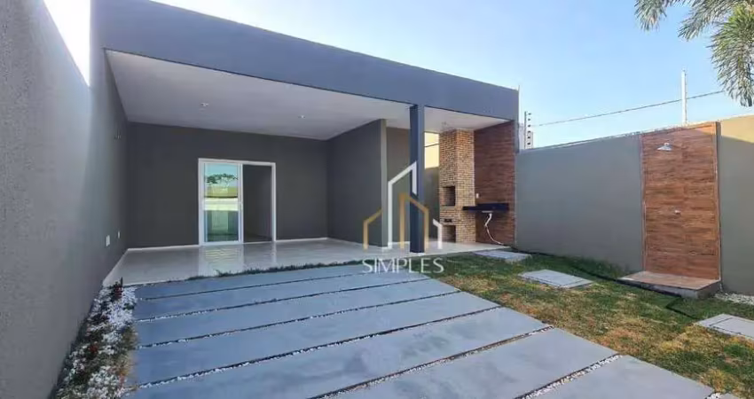Excelente casa plana com 3 suítes e condições exclusivas com itbi e registro grátis à venda, 105 m² por r$ 375.000 - messejana - fortaleza/ce