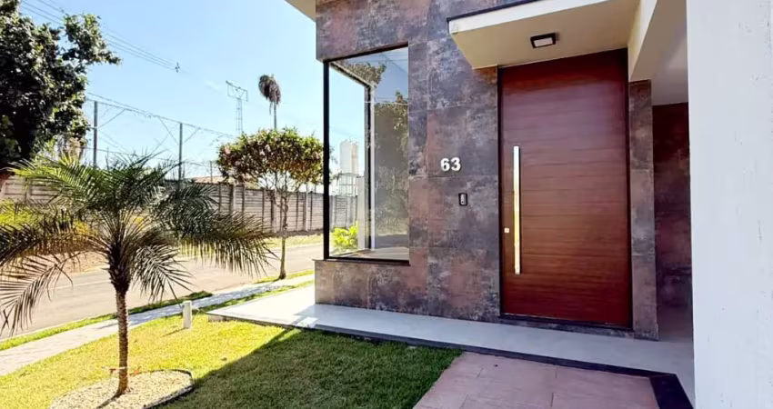 Casa no condominio novo campestre, recém construída, com 325,00 metros de terreno e 152,00 metros de construção; possui cozinha integrada; com 3 quartos, sendo 1 suíte; lavabo; piscina aquecida; despe