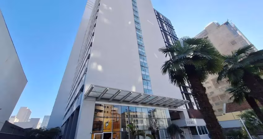 Apartamento condomínio clube à venda no centro de curitiba-pr: 1 quarto, 1 sala, 1 banheiro, 32,76 m² de área.