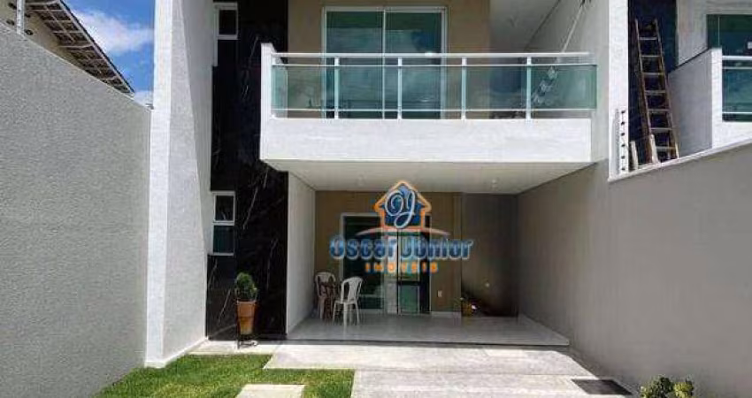 Linda Casa Plana com 3 Suítes + Varanda Gourmet e Lavabo, 125 m² por R$ 520.000 - Coité - Eusébio/CE