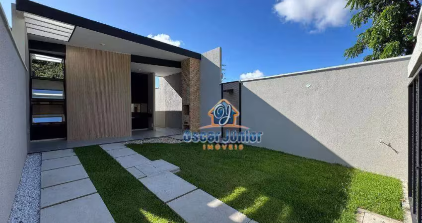 Luxo, conforto e qualidade, casa plana com 3 suítes fino  acabamento 116m²  por r$445.000,00 - messejana - fortaleza/ce