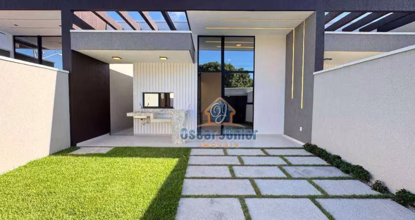 Luxuosa casa plana 3 quartos (2 suítes sendo 1 reversível) à venda, 107,88 m² por r$ 469.000 - centro - eusébio/ce