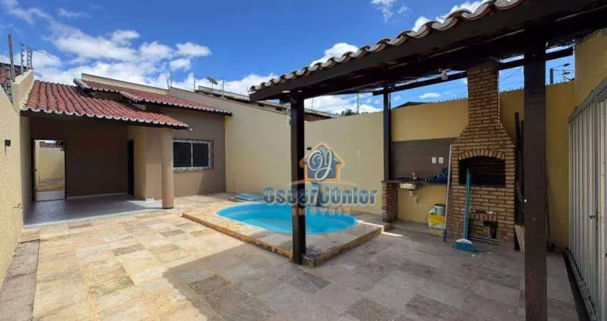Casa plana com 3 quartos (2 suítes) com piscina e churrasqueira à venda, 83 m² por r$ 390.000 - passaré - fortaleza/ce
