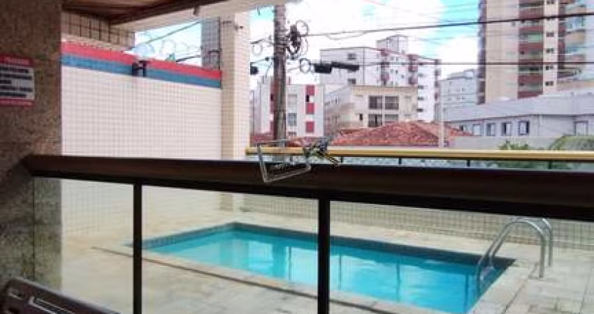 Apartamento com sacada em predio com piscina , Caiçara -  Praia Grande/SP