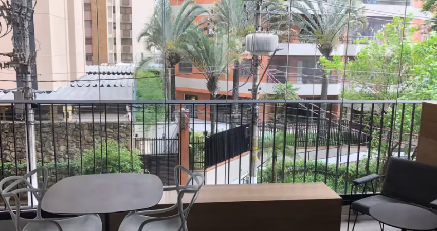 Studio lindo 39m²  mobiliado na  vila nova conceição  com 1 suite e varanda integrada