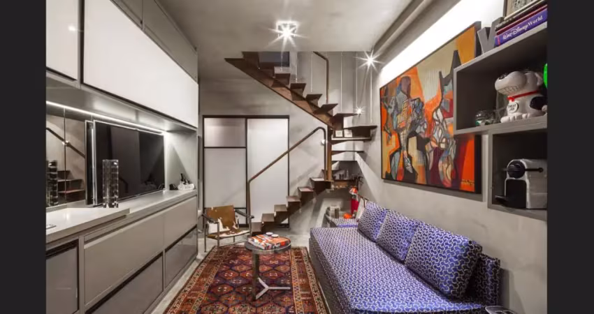 Apto com mezzanino  45m² - 1 quarto – 2 banh. – 1 vaga  - vila olimpia