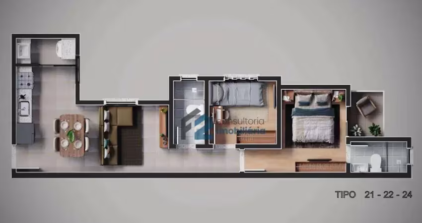 Apartamento à venda, 46 m² por r$ 400.700,00 - campestre - santo andré/sp