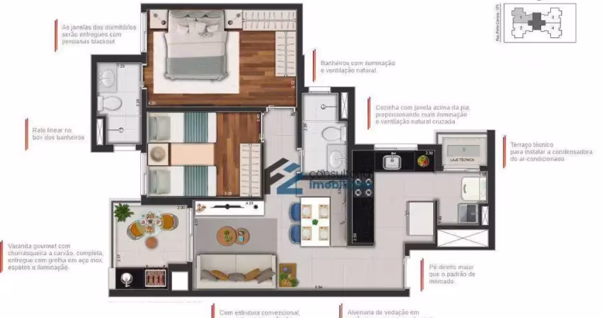 Apartamento com 2 dormitórios à venda, 64 m² por r$ 614.080,00 - campestre - santo andré/sp