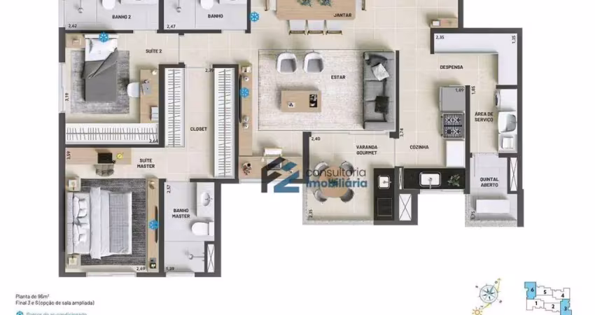 Apartamento com 3 dormitórios à venda, 96 m² por r$ 960.000,00 - vila guiomar - santo andré/sp